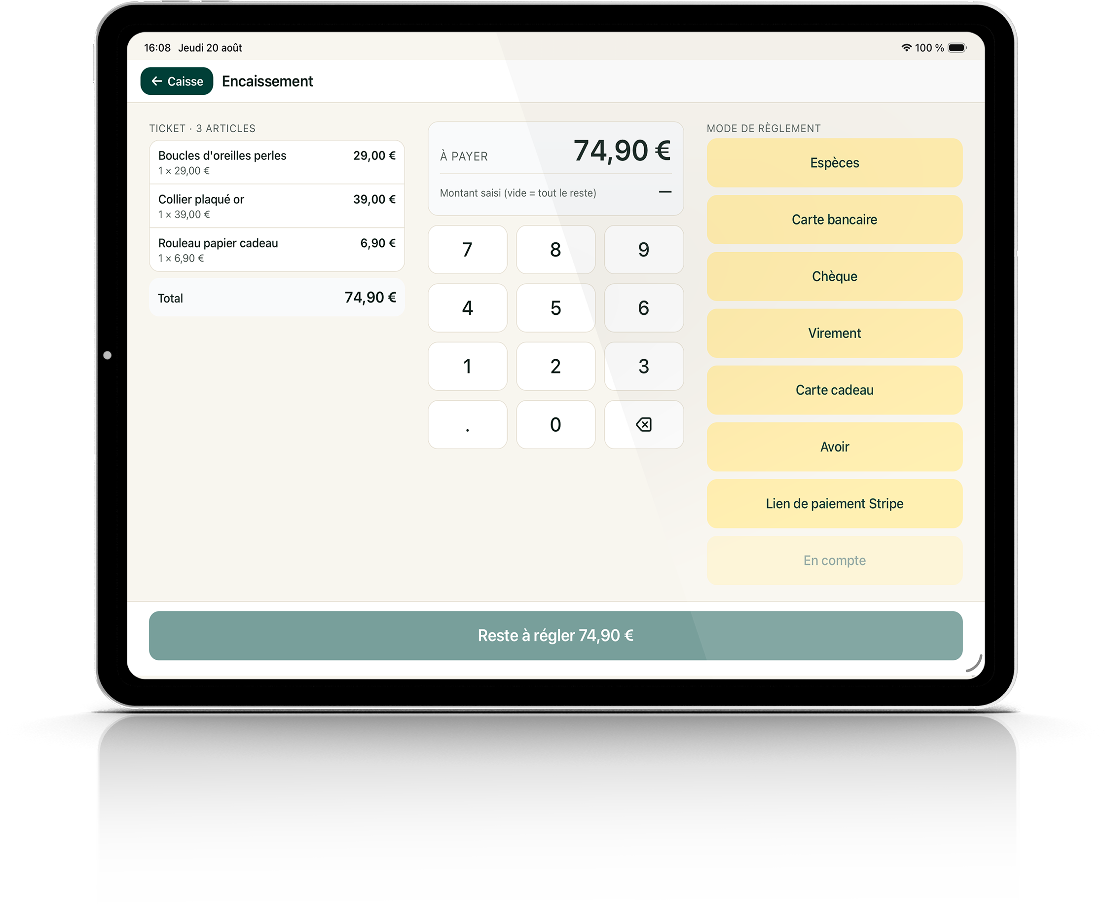 Aperçu de l'app Caisse HelloPos