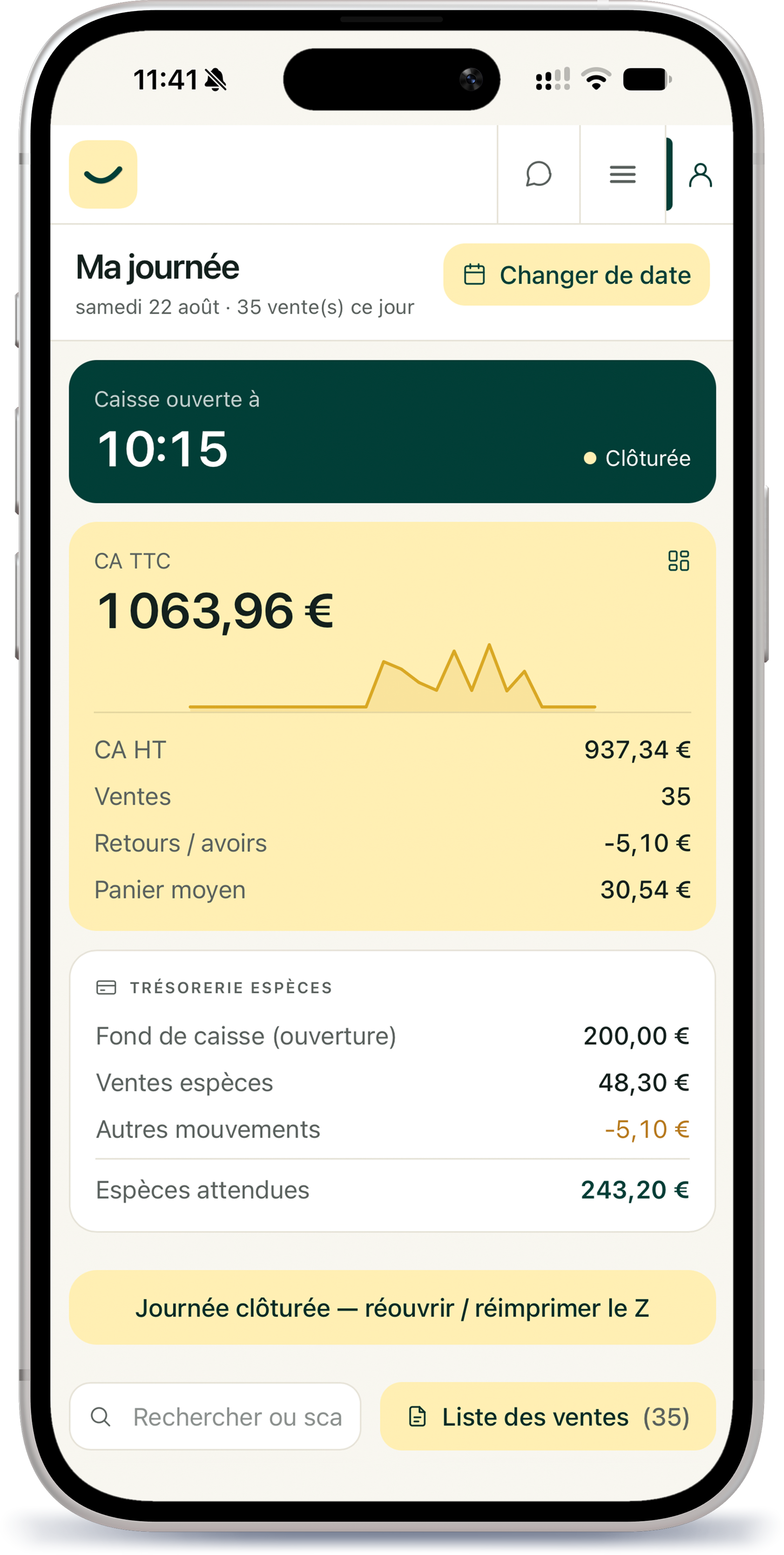 HelloPos sur smartphone